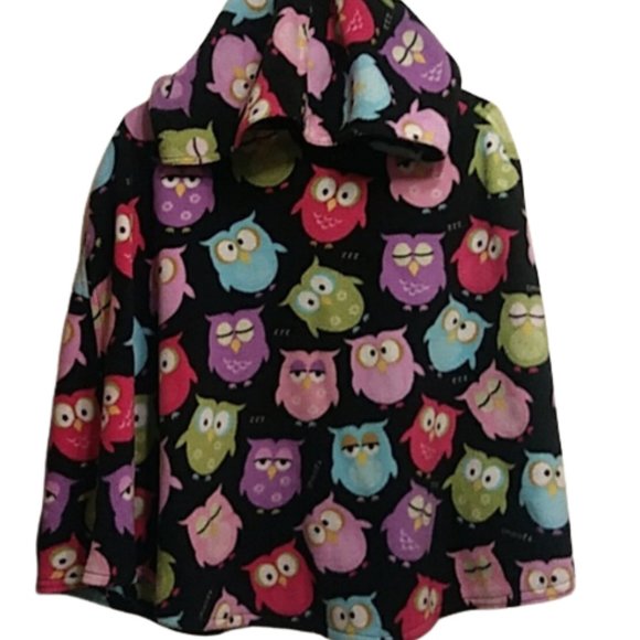 Handmade Other - Handmade Owl Fleece Poncho With Hoodie Size M